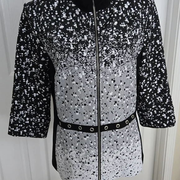 Joseph Ribkoff Black Eyelet Accent Jacket - Picture 13 of 14